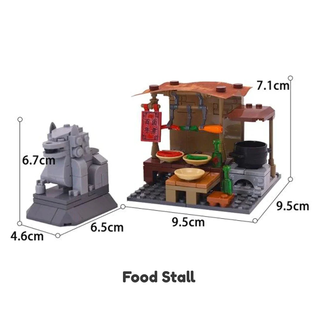 Taipei Night Market Street Stall Building Sets | 4 Styles, 150+ Pcs Each