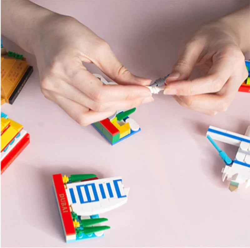 Landmark Fridge Magnet Building Block Sets | 5 Styles, 48+ Pcs Each