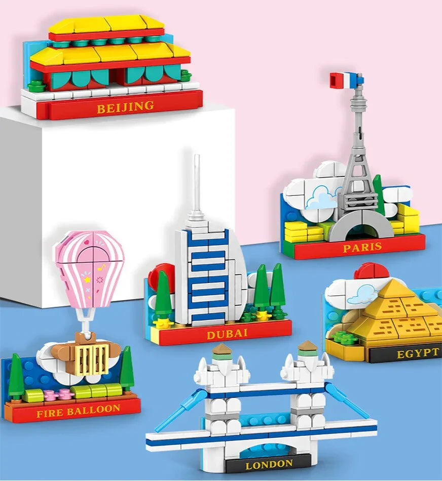 Landmark Fridge Magnet Building Block Sets | 5 Styles, 48+ Pcs Each