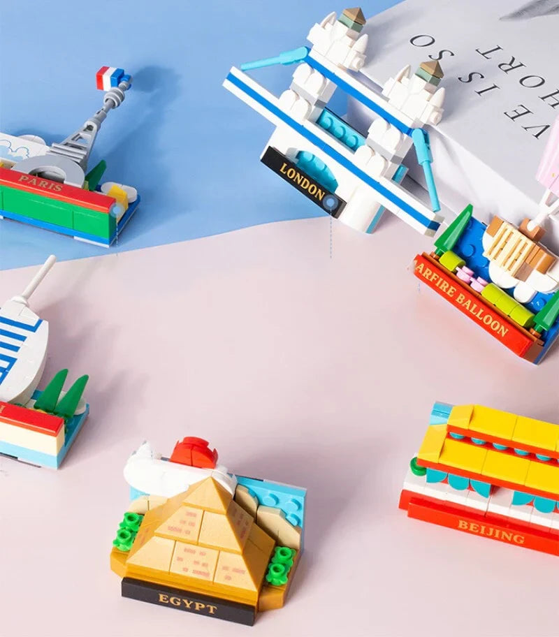 Landmark Fridge Magnet Building Block Sets | 5 Styles, 48+ Pcs Each