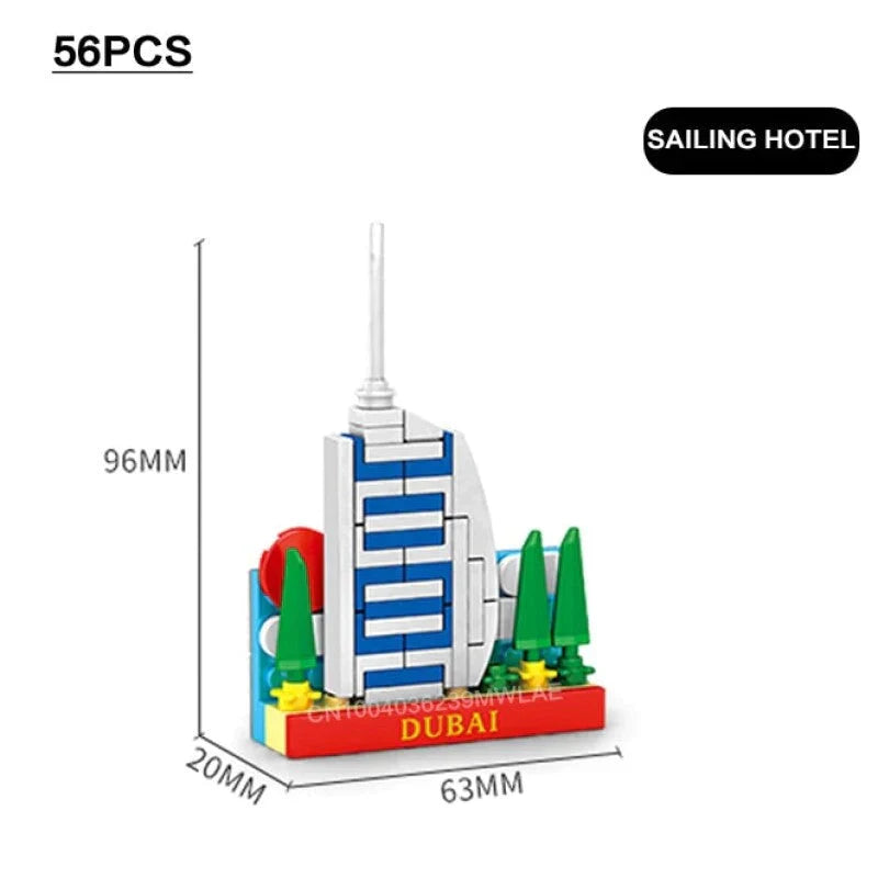 Landmark Fridge Magnet Building Block Sets | 5 Styles, 48+ Pcs Each