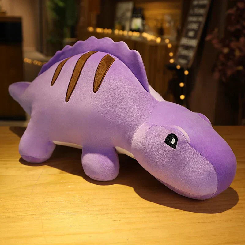 Lavender chibi dinosaur plush toy, soft PP cotton, adorable design, 12 unique styles available.