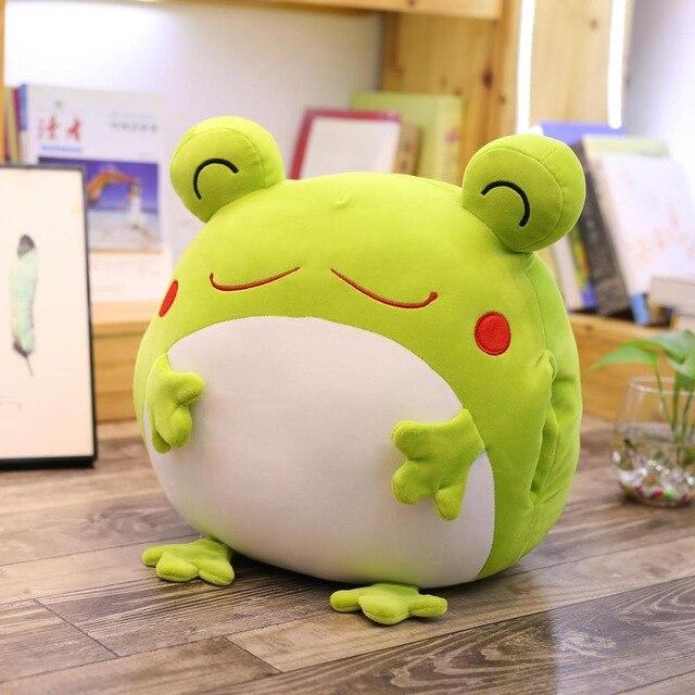 Lime green frog plush toy, 14 inches tall, super soft PP cotton, 4-pack with 2 styles (armholes or no armholes).