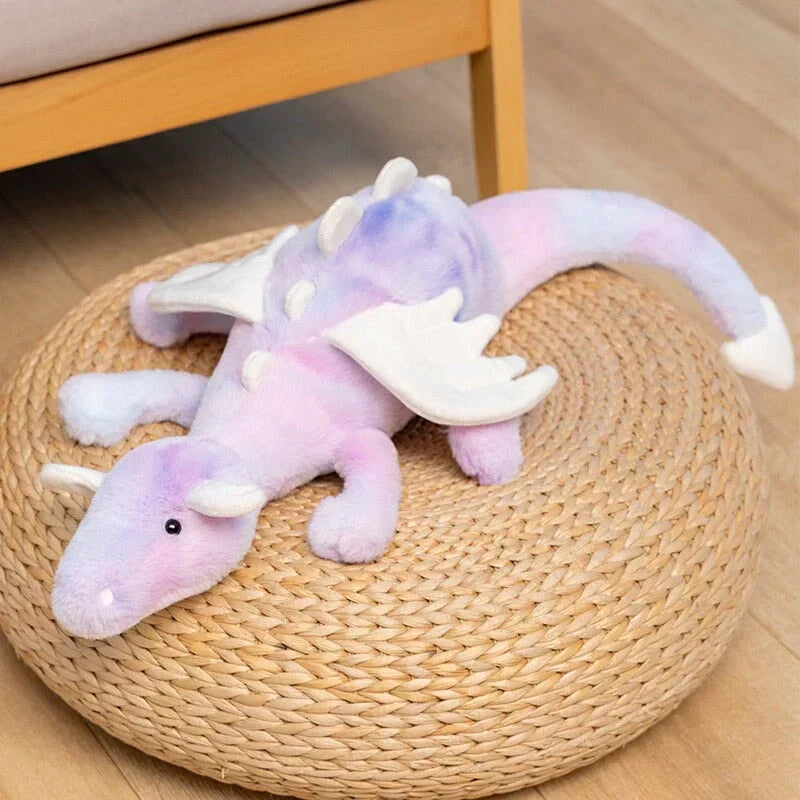 Pastel purple 50cm Gōkin dragon plush toy, soft PP cotton, cuddly companion for kids & adults.
