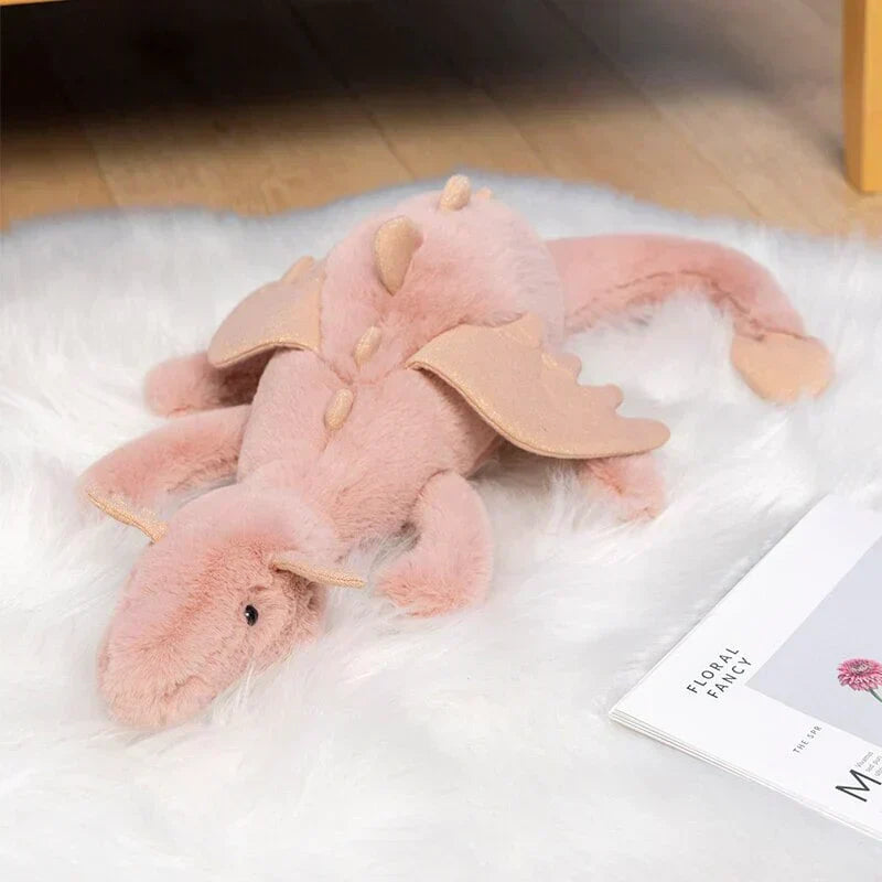 50cm pink Gōkin dragon plush toy; soft PP cotton, cuddly, 5 color options.