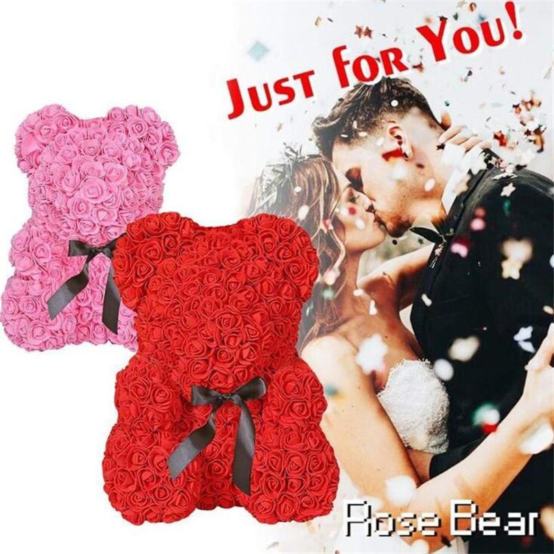 Festive Rose Teddy Bear | Santa, Reindeer & Plaid Designs (29 Styles)