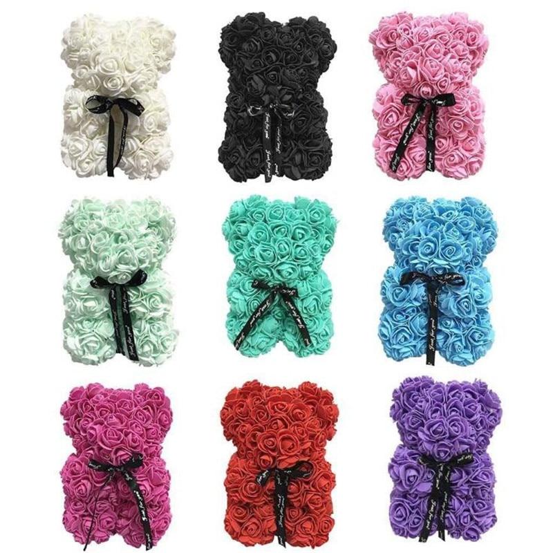 Festive Rose Teddy Bear | Santa, Reindeer & Plaid Designs (29 Styles)