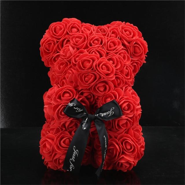Festive Rose Teddy Bear | Santa, Reindeer & Plaid Designs (29 Styles)