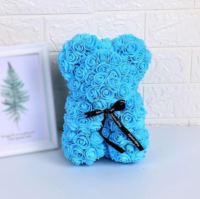 Festive Rose Teddy Bear | Santa, Reindeer & Plaid Designs (29 Styles)