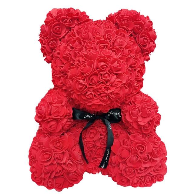 Festive Rose Teddy Bear | Santa, Reindeer & Plaid Designs (29 Styles)