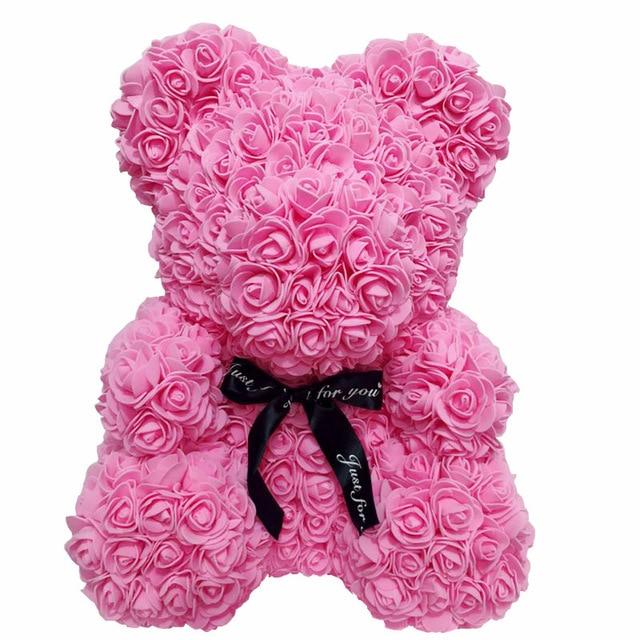 Festive Rose Teddy Bear | Santa, Reindeer & Plaid Designs (29 Styles)