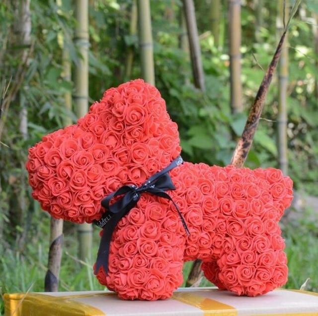 Festive Rose Teddy Bear | Santa, Reindeer & Plaid Designs (29 Styles)