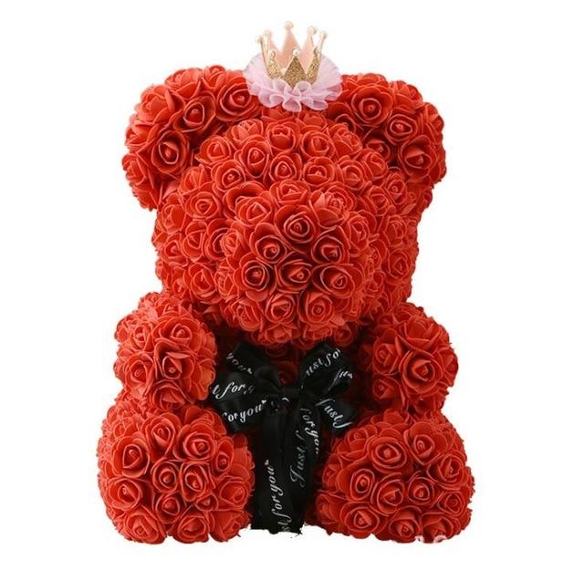 Festive Rose Teddy Bear | Santa, Reindeer & Plaid Designs (29 Styles)