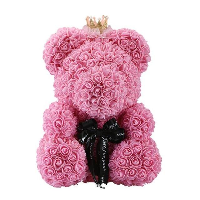 Festive Rose Teddy Bear | Santa, Reindeer & Plaid Designs (29 Styles)