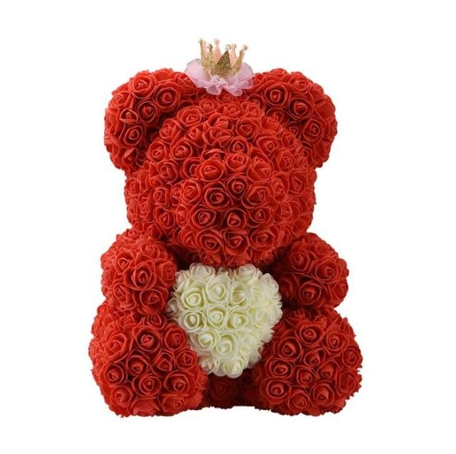Festive Rose Teddy Bear | Santa, Reindeer & Plaid Designs (29 Styles)