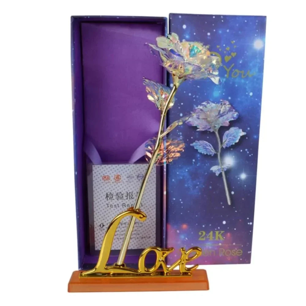 Valentine's Day Gift of a Lifetime: 24k Gold Galaxy Roses with "Love You For Life" Engraving"