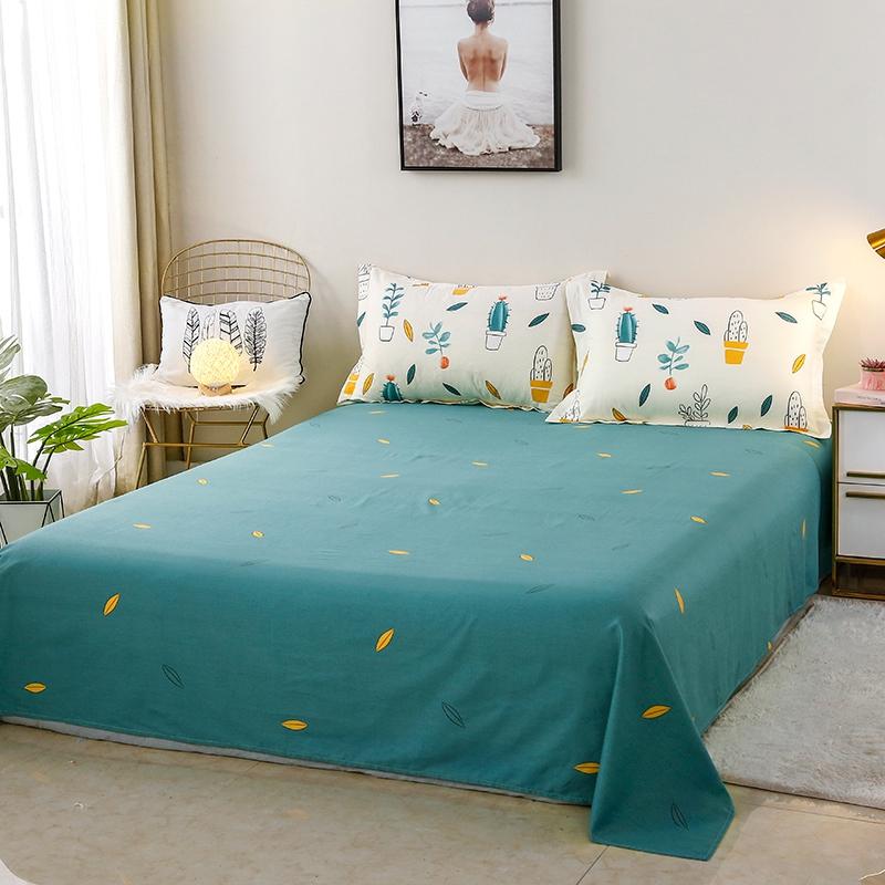 Teal microfiber cactus floral bedding set, reversible, featuring a cactus and floral print on one side and solid teal on the other.