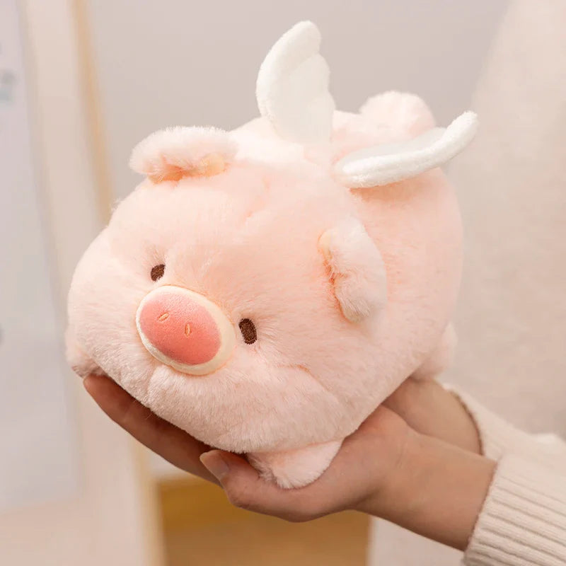 Kawaii Angel Hamburger Heart Backpack Pig Plush Toy