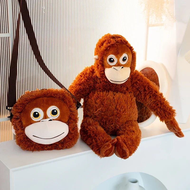 Simulation Monkey Orangutan Doll Super Soft Stuffed Bag Animals Plush Toys Anime