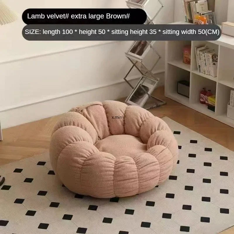 Modern Lazy Sofa Chair with Stool for Living Room or Bedroom