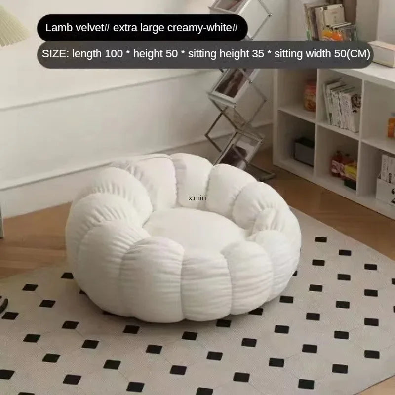 Modern Lazy Sofa Chair with Stool for Living Room or Bedroom