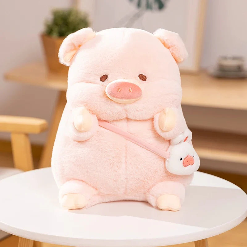 Kawaii Angel Hamburger Heart Backpack Pig Plush Toy