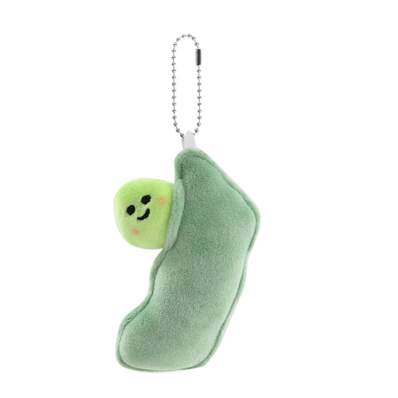 Vegetable Plush Keychain – Cute Bean Lettuce Cabbage Skewer Toy