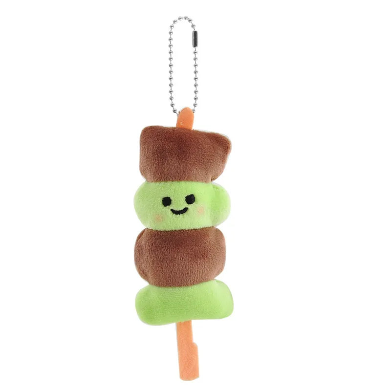 Vegetable Plush Keychain – Cute Bean Lettuce Cabbage Skewer Toy