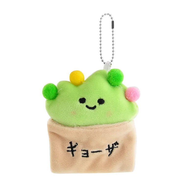 Vegetable Plush Keychain – Cute Bean Lettuce Cabbage Skewer Toy