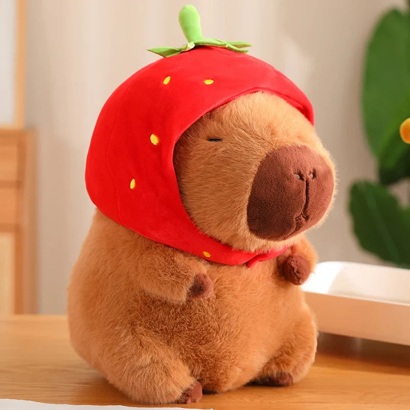 Capybara Cosplay Plush Series – Strawberry, Turtle, Poop, Hamburger