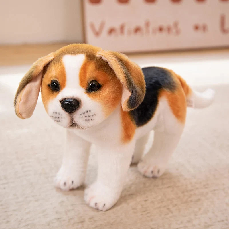 Dog Plush Toy Cute Stuffed Realistic Beagle Spotted Puppy Doll