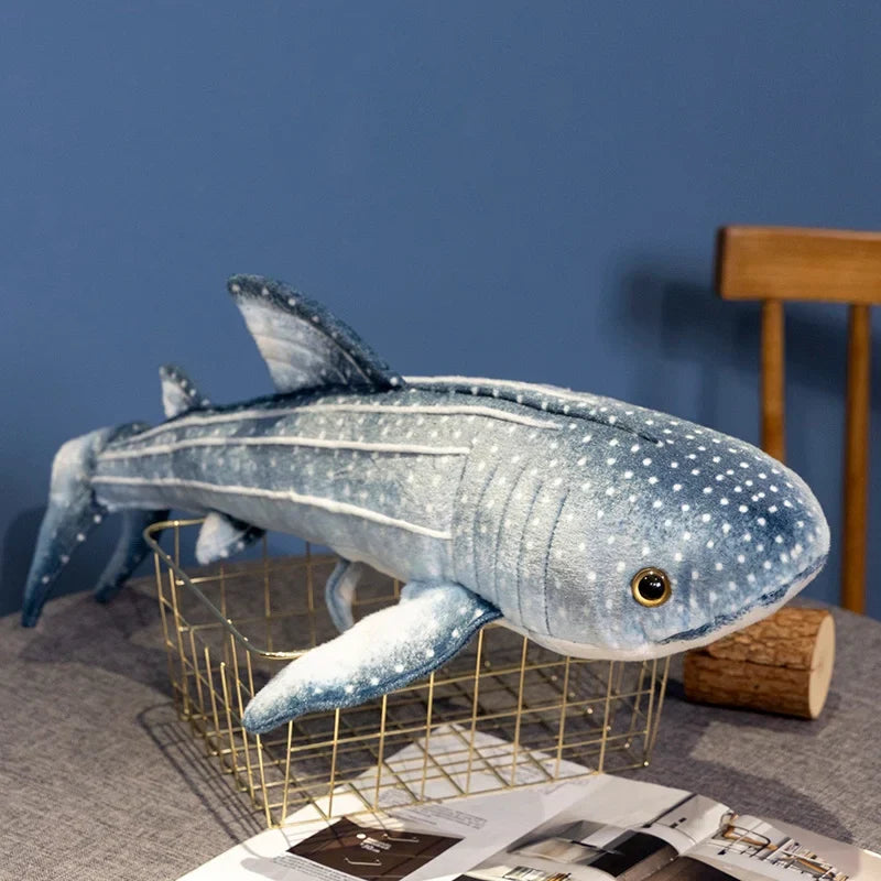 Simulated Whale Shark Plush Toy Soft Stuffed Sea Animal Doll Long Pillow Cushion