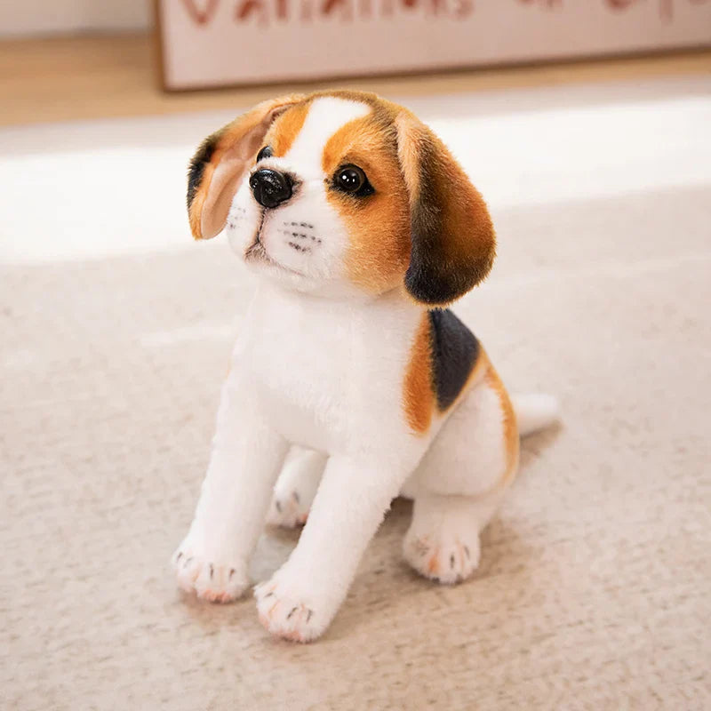 Dog Plush Toy Cute Stuffed Realistic Beagle Spotted Puppy Doll