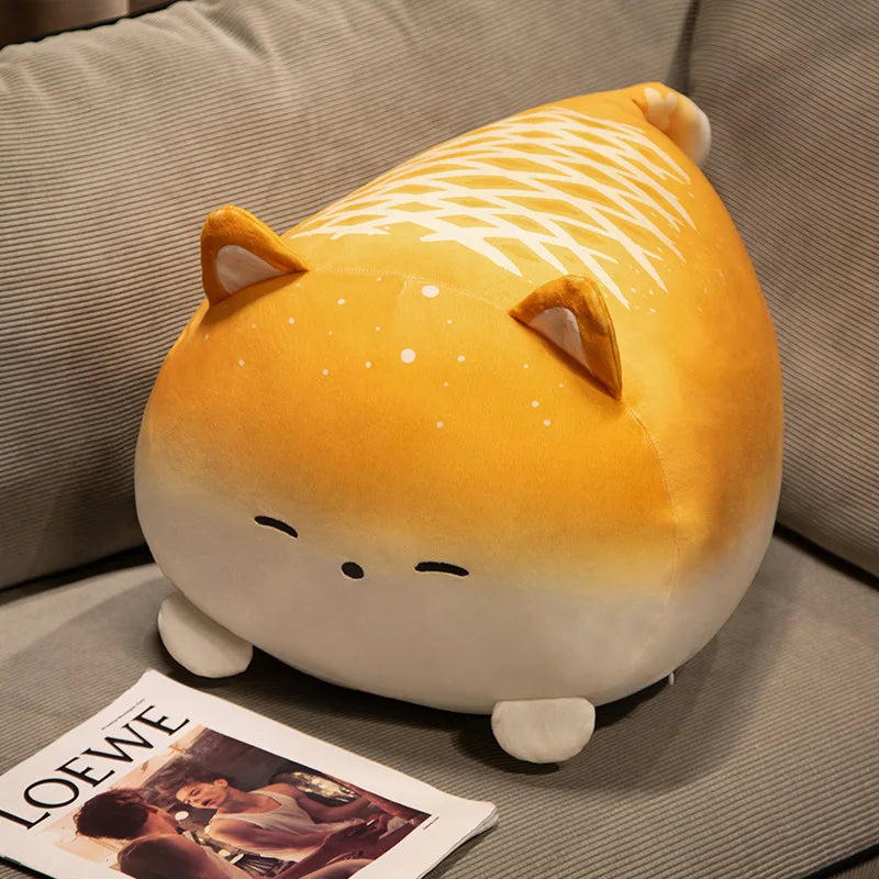 Kawaii Bread Cat Plush Pillow – Cute Toast Stuffed Toy Gift