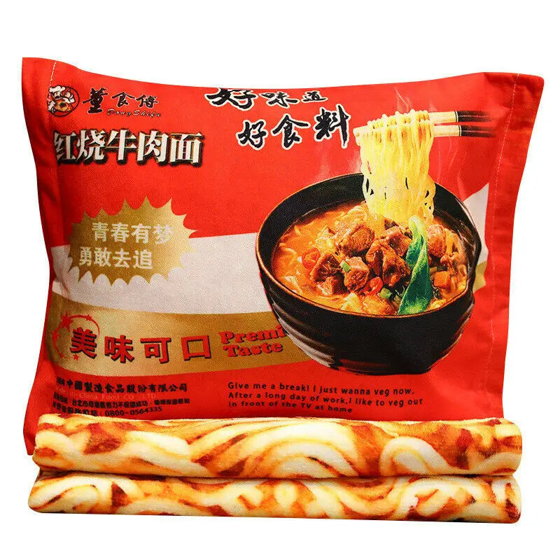 Simulation Instant Noodles Plush Pillow with Blanket