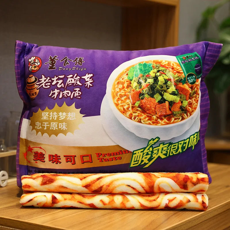 Simulation Instant Noodles Plush Pillow with Blanket