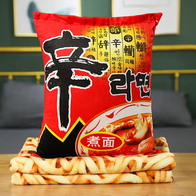 Simulation Instant Noodles Plush Pillow with Blanket