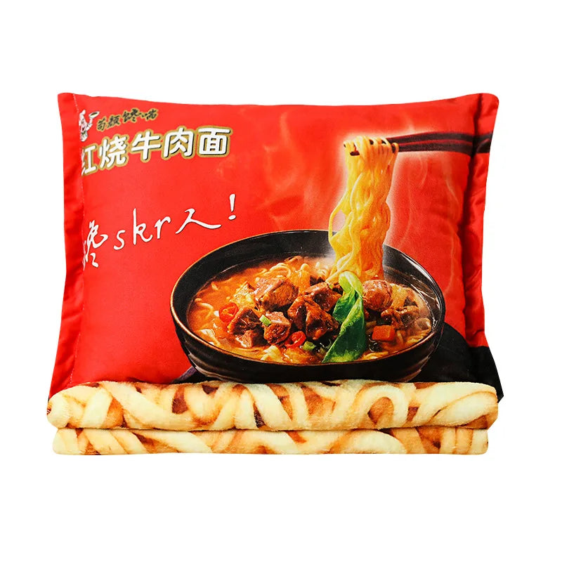 Simulation Instant Noodles Plush Pillow with Blanket