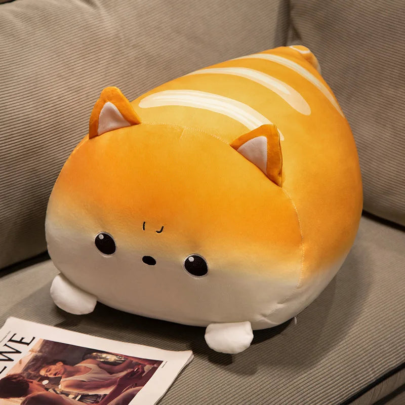 Kawaii Bread Cat Plush Pillow – Cute Toast Stuffed Toy Gift
