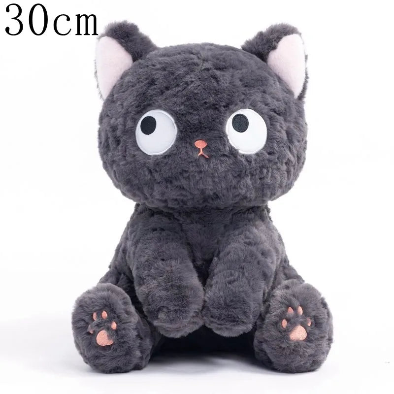 Funny Fat Black Cat Plush Toys – 3 Poses Realistic Cat Dolls
