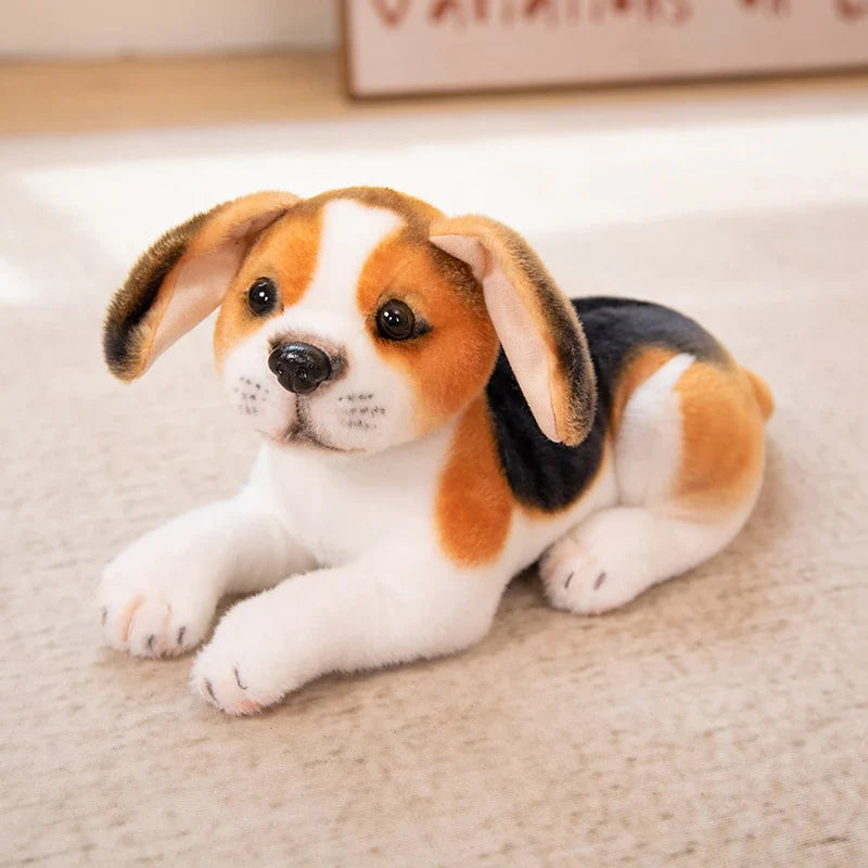 Dog Plush Toy Cute Stuffed Realistic Beagle Spotted Puppy Doll