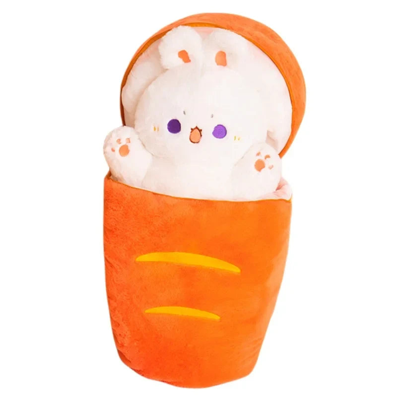 Japan Cat Plush Toy Anime Figure Cat Hiding in Cushion Bag Ferry Bunny Carrot