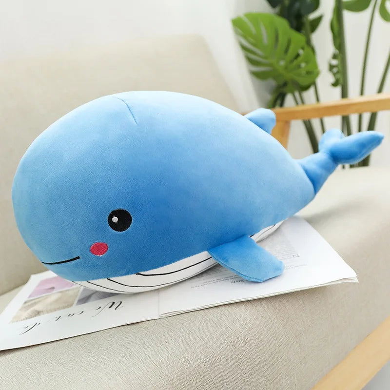 Super Soft Whale Plush Toy Cartoon Animal Fish Stuffed Doll Sleeping Pillow Cushion