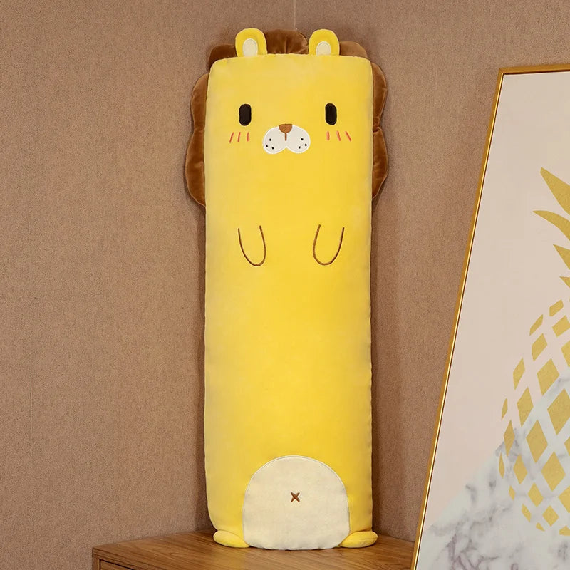 Long Giant Koala Dog Hippo Dinosaur Lion Pig Plush Toy Cylidrical Animal Bolster Pillow