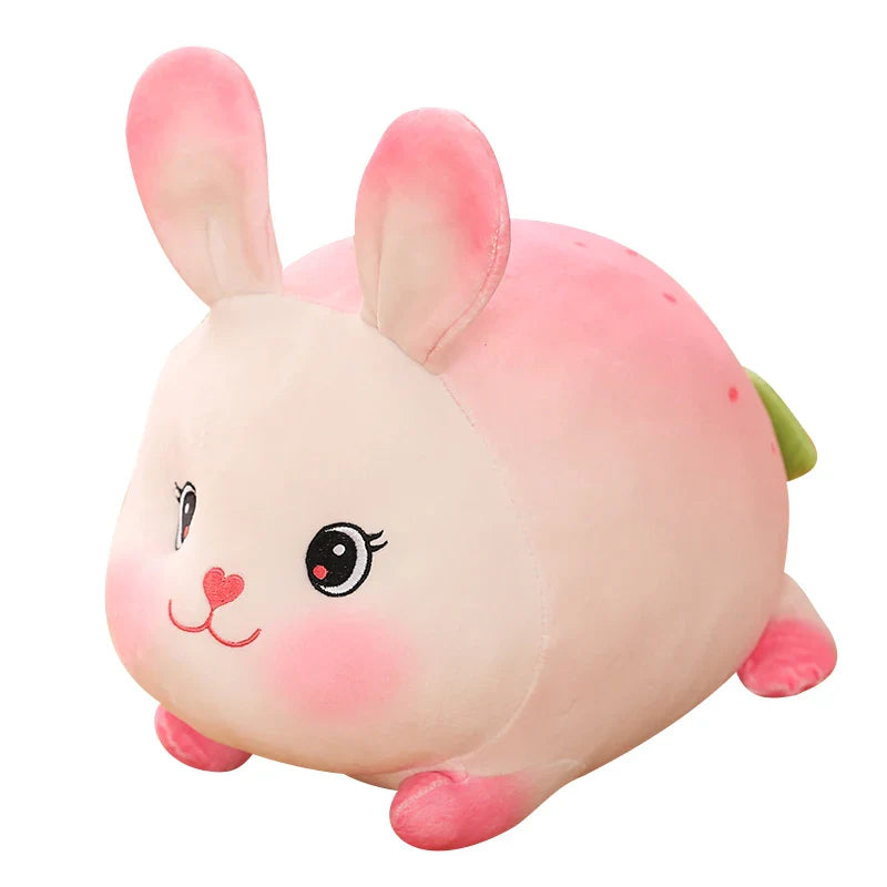 New Lovely Pink Strawberry Rabbit Plush Toys Soft Cartoon Bunny Animal