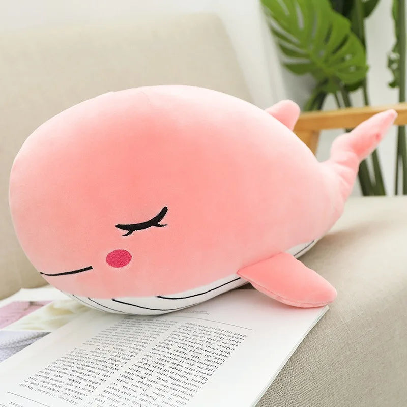 Super Soft Whale Plush Toy Cartoon Animal Fish Stuffed Doll Sleeping Pillow Cushion