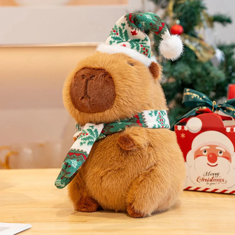 Kawaii Christmas Capybara Plush Toy – Adorable Capybara Doll for Xmas & Birthday Gifts