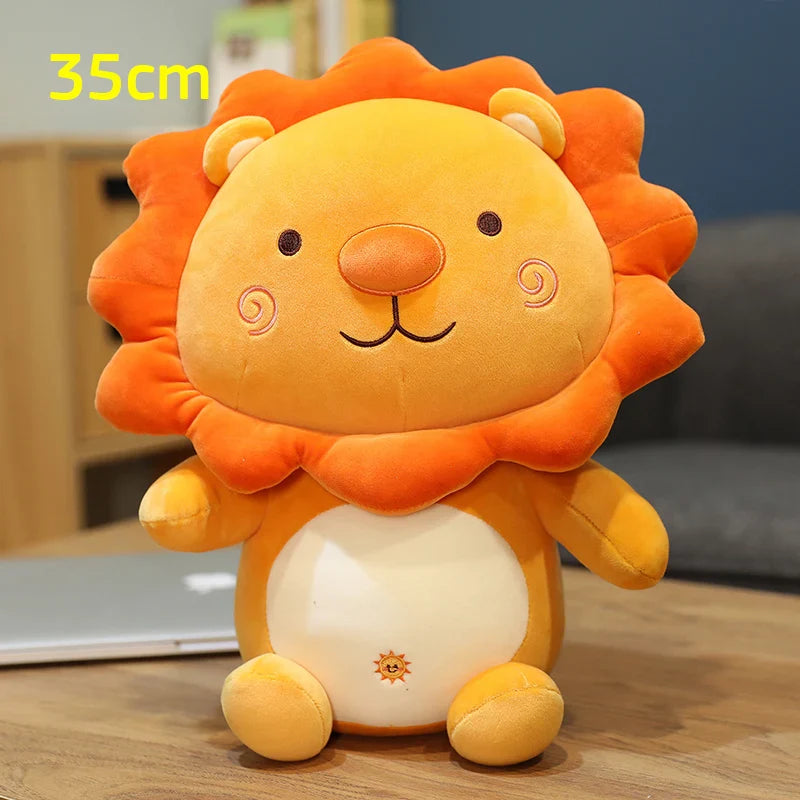 Lovely Smile Leo Lion Plush Toy Soft Cartoon Animal Pillow Gift