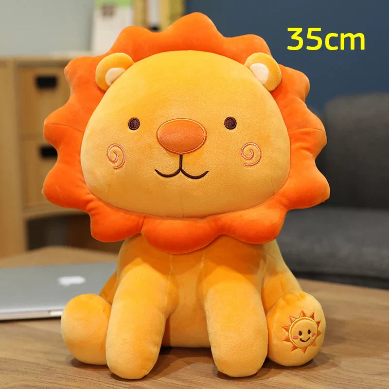 Lovely Smile Leo Lion Plush Toy Soft Cartoon Animal Pillow Gift