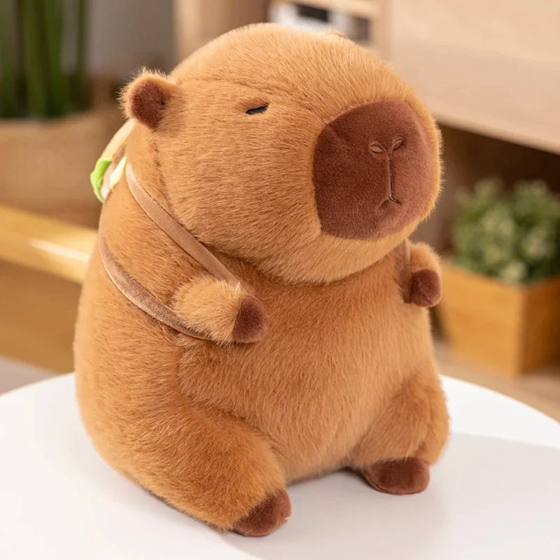 Capybara With Hamburger Plush Toys Accompany Toy Stuffed Animals Puppy Doll